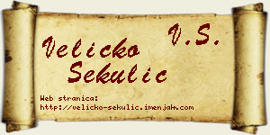 Veličko Sekulić vizit kartica